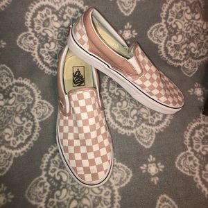 PINK/NUDE CHECKERED VANS